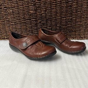 Clarks Bendables Narrative Ashland Swing Brown Loafers Genuine Leather Size 7